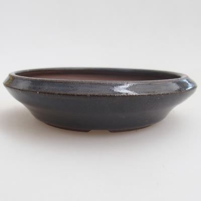 Keramik Bonsaischale 11 x 11 x 2,5 cm, Farbe blau - 1
