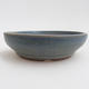 Keramik Bonsaischale 12 x 12 x 3 cm, Farbe blau - 1/3