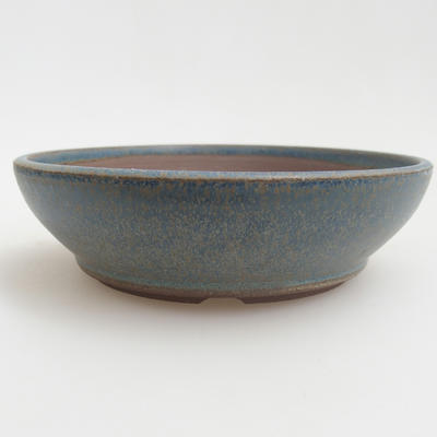 Keramik Bonsaischale 12 x 12 x 3 cm, Farbe blau - 1