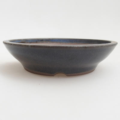 Keramik Bonsaischale 12 x 12 x 3 cm, Farbe blau - 1
