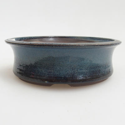 Keramik Bonsai Schüssel 13 x 13 x 4 cm, Farbe blau - 1