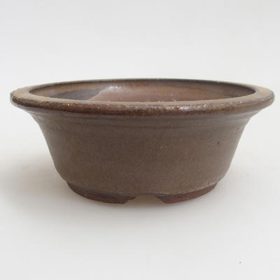 Keramik Bonsai Schüssel 11 x 11 x 4 cm, braune Farbe - 1