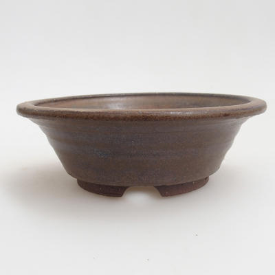 Keramik Bonsai Schüssel 12 x 12 x 4 cm, braune Farbe - 1