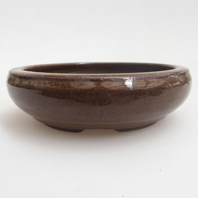 Keramik Bonsaischale 11,5 x 11,5 x 3,5 cm, Farbe braun - 1