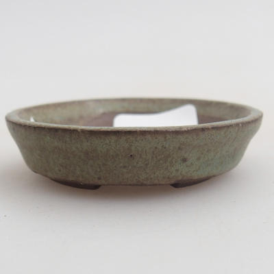Keramik Bonsaischale 4,5 x 4,5 x 1,5 cm, Farbe grün - 1