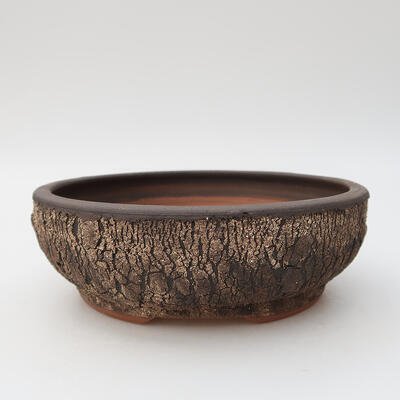 Keramik-Bonsaischale 18 x 18 x 6 cm, Farbe rissig - 1