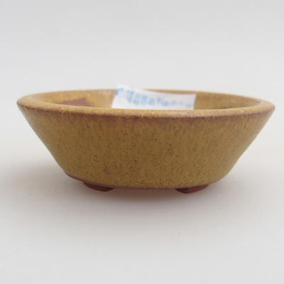 Keramik Bonsai Schüssel 5,5 x 5,5 x 1,5 cm, gelbe Farbe - 1