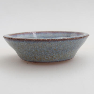 Keramik Bonsaischale 5,5 x 5,5 x 1,5 cm, Farbe blau - 1