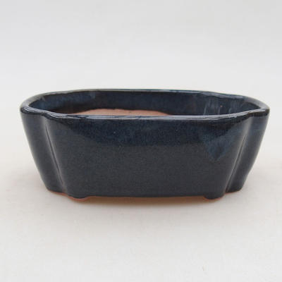 Keramische Bonsai-Schale 10 x 7,5 x 3,5 cm, Farbe blau - 1