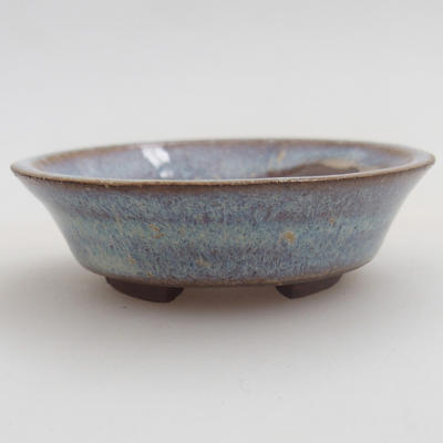 Keramik Bonsaischale 5,5 x 5,5 x 1,5 cm, Farbe blau - 1