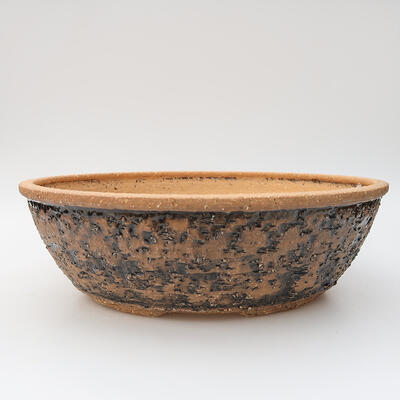 Keramik-Bonsaischale 24 x 24 x 7,5 cm, Farbe rissig - 1