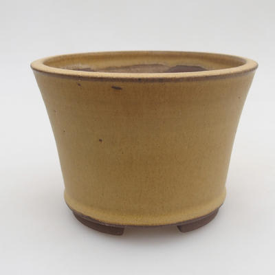 Keramik Bonsai Schüssel 11 x 11 x 8 cm, gelbe Farbe - 1