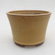 Keramik Bonsai Schüssel 11 x 11 x 8 cm, gelbe Farbe - 1/3