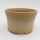 Keramik Bonsai Schüssel 13 x 13 x 8 cm, gelbe Farbe - 1/3