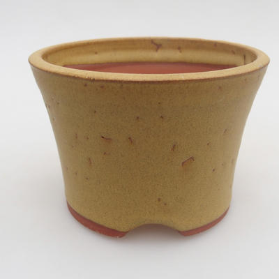 Keramik Bonsai Schüssel 10 x 10 x 7 cm, gelbe Farbe - 1