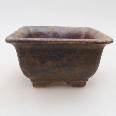 Keramische Bonsai-Schale 9 x 9 x 5,5 cm, braune Farbe - 1
