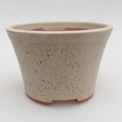 Keramik Bonsai Schüssel 11 x 11 x 7,5 cm, Farbe beige - 1