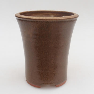 Keramik Bonsai Schüssel 10 x 10 x 12,5 cm, braune Farbe - 1