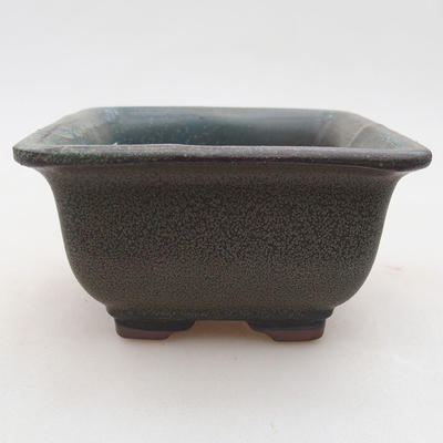 Keramische Bonsai-Schale 9 x 9 x 5,5 cm, graue Farbe - 1
