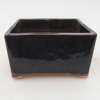 Keramische Bonsai-Schale 8 x 8 x 4,5 cm, Farbe schwarz - 1