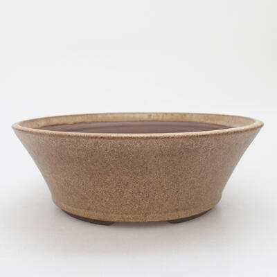 Keramik-Bonsaischale 18,5 x 18,5 x 6,5 cm, Farbe braun - 1