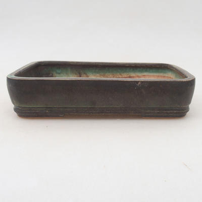 Keramische Bonsai-Schale 18 x 13 x 4,5 cm, Farbe braun-grün - 2. Qualität - 1
