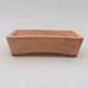 Keramische Bonsai-Schale 12,5 x 9,5 x 3,5 cm, braun-rosa Farbe - 2. Qualität - 1/4