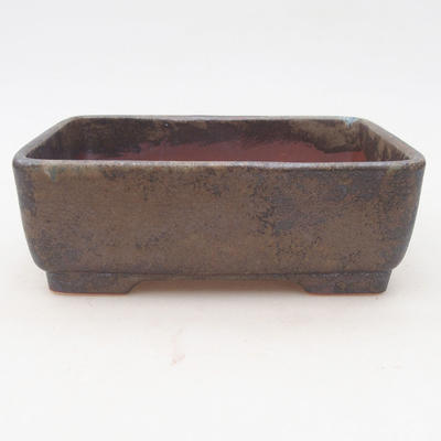 Keramik Bonsai Schüssel 15 x 11 x 5,5 cm, braun-blaue Farbe - 2. Qualität - 1