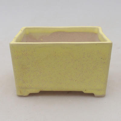 Keramische Bonsai-Schale 8,5 x 8,5 x 4,5 cm, Farbe gelb - 2. Qualität - 1