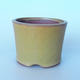 Keramik Bonsai Schüssel 10,5 x 10,5 x 8 cm gelbbraune Farbe - 1/3