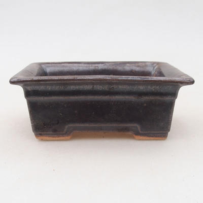 Keramik Bonsai Schüssel 11 x 8,5 x 4,5 cm, braune Farbe - 2. Qualität - 1