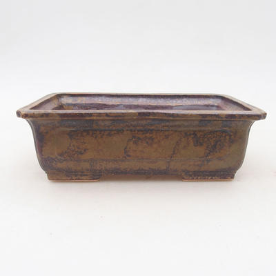 Keramische Bonsai-Schale 17,5 x 12 x 5,5 cm, Farbe braun-grün - 2. Qualität - 1