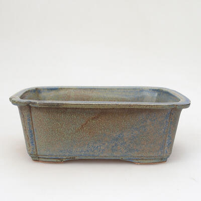 Bonsaischale aus Keramik 16 x 12 x 6,5 cm, Farbe blau-braun - 1