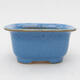 Keramik-Bonsaischale 7,5 x 6,5 x 3,5 cm, Farbe Blau - 1/3