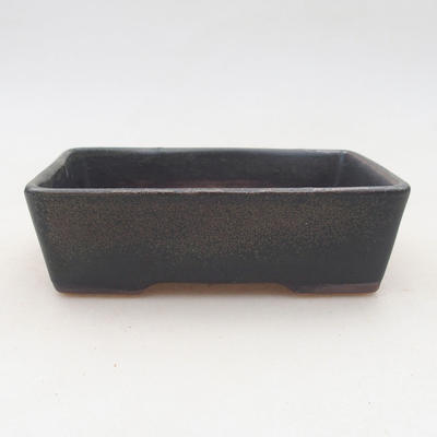 Keramik Bonsai Schüssel 12,5 x 9 x 4 cm, Farbe braun-blau - 2. Qualität - 1