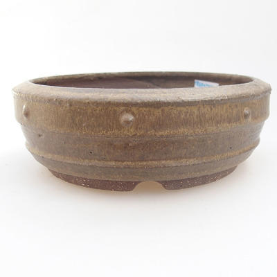 Keramische Bonsai-Schale - 15,5 x 15,5 x 5 cm, braune Farbe - 1