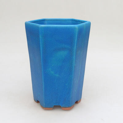Bonsaischale aus Keramik 12,5 x 11 x 17 cm, Farbe blau - 1