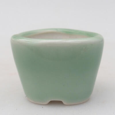 Keramik-Bonsaischale 4 x 4 x 3 cm, Farbe grün - 1