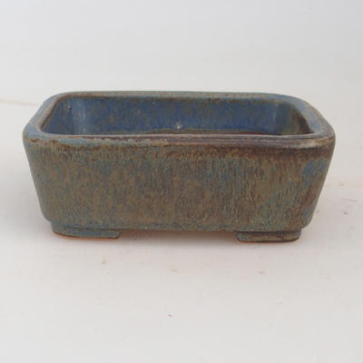 Bonsaischale aus Keramik 9,5 x 8 x 3,5 cm, Farbe braun-blau - 2. Wahl - 1