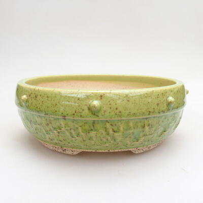 Bonsaischale aus Keramik 17,5 x 17,5 x 7 cm, Farbe grün - 1