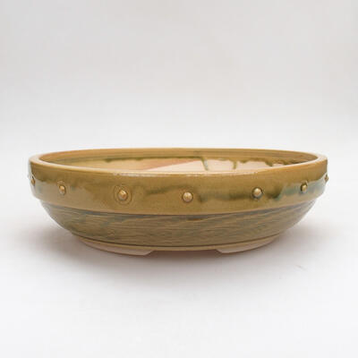Bonsaischale aus Keramik 23 x 23 x 6,5 cm, Farbe grün - 1