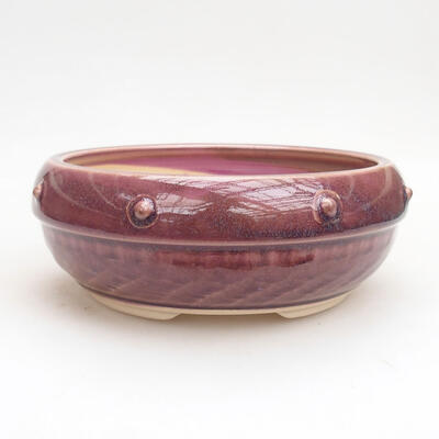 Bonsaischale aus Keramik 16,5 x 16,5 x 7 cm, Farbe lila - 1