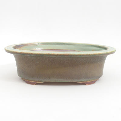 Keramik-Bonsaischale 23 x 18,5 x 6,5 cm, braungrüne Farbe - 1