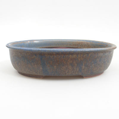 Keramik Bonsai Schüssel 19 x 15 x 4,5 cm, braun-blaue Farbe - 1