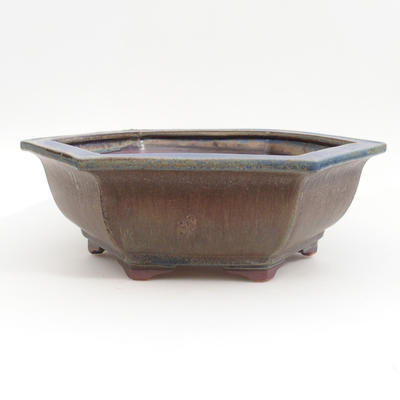 Keramik Bonsai Schüssel 29 x 25 x 9 cm, braun-blaue Farbe - 1