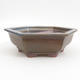 Keramik Bonsai Schüssel 24 x 21,5 x 8 cm, braun-blaue Farbe - 1/4