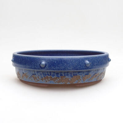 Bonsaischale aus Keramik 19 x 19 x 5,5 cm, Farbe blau - 1