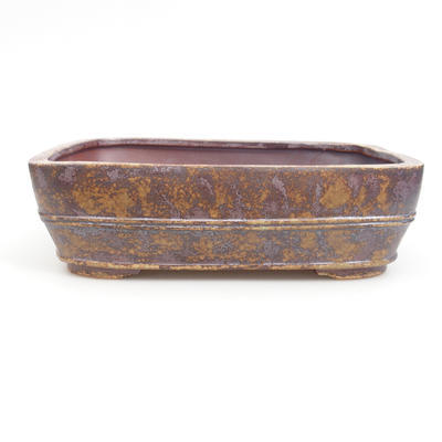 Keramik Bonsai Schüssel 25 x 19 x 7 cm, braun-grüne Farbe - 1