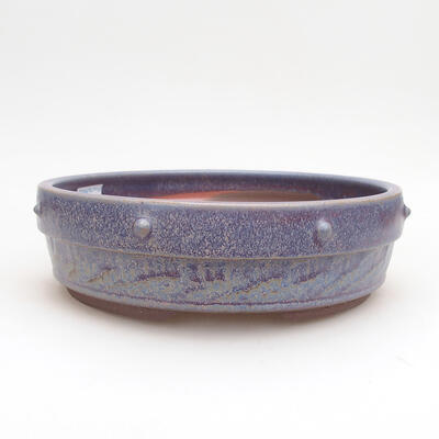 Bonsaischale aus Keramik 18,5 x 18,5 x 5,5 cm, Farbe Blau - 1