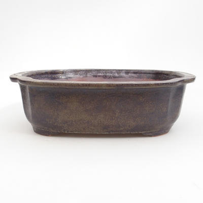 Keramik Bonsai Schüssel 25 x 21 x 7,5 cm, braun-blaue Farbe - 1